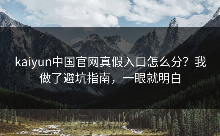 kaiyun中国官网真假入口怎么分？我做了避坑指南，一眼就明白